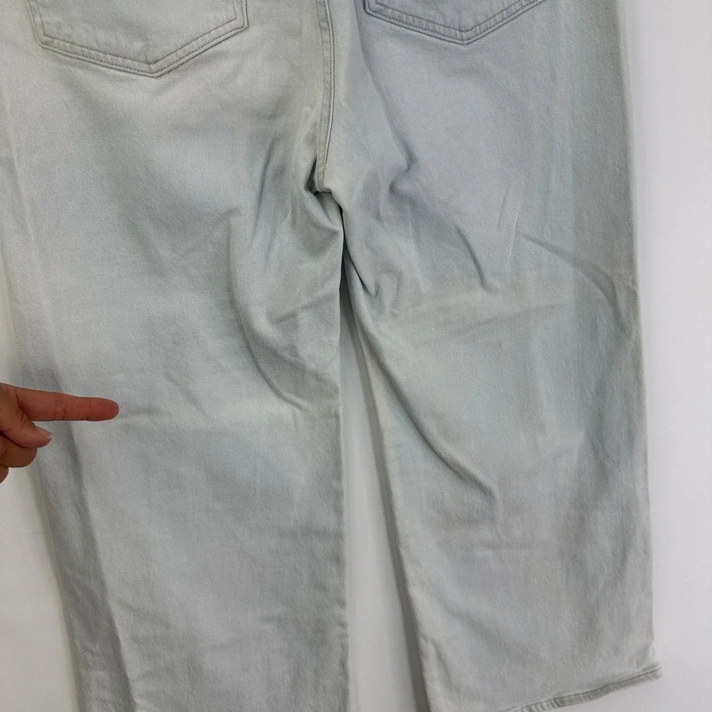 Veronica Beard Grant Wide Leg Jeans Women 30 Aspen Light Wash Braided High Rise